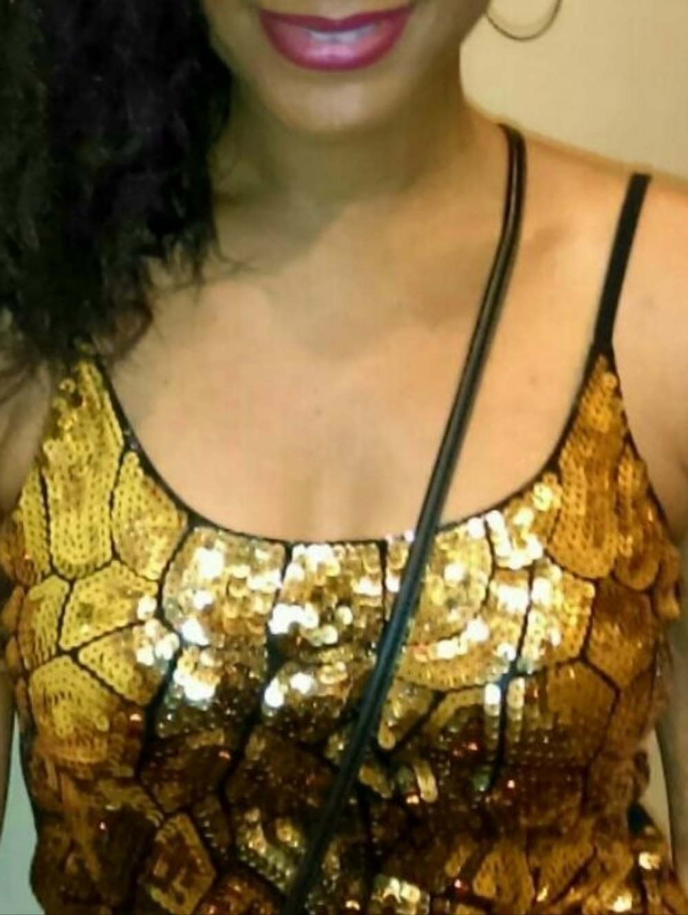 Gold Sequin Tank Top